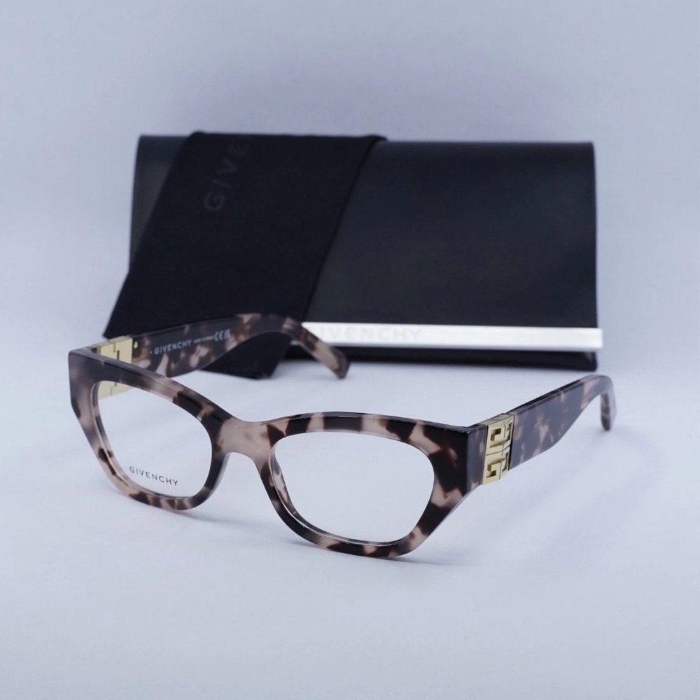 GIVENCHY GV50059 NWT Tortoiseshell Eyeglasses 52-18-135 Gold Logo Frames NEW